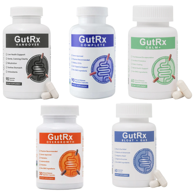GutRx Inflammation & Immune Support Bundle featuring various supplements for gut health and inflammation.