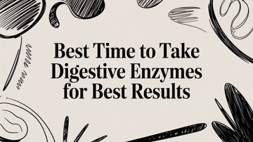 Best Time to Take Digestive Enzymes for Best Results image with decorative elements.