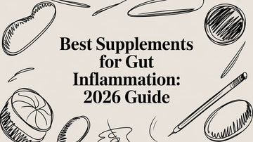 Best Supplements for Gut Inflammation: 2026 Guide with illustrations and creative doodles.