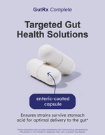 GutRx COMPLETE enteric-coated capsule for optimal gut health and digestive support.