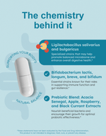 GutRx DAILY supplements infographic showing key ingredients and their benefits for gut health.