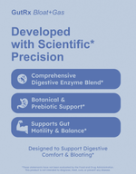 GutRx Bloat + Gas - GutRx Supplements developed with scientific precision for digestive comfort and balance.