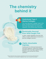 GutRx Collagen MT-1: Hydrolyzed Type I Marine Collagen poster highlighting benefits for skin and joints.