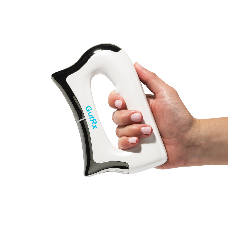 GutRx Massage Blade, a heated EMS muscle scraper and fascia tool for muscle recovery.