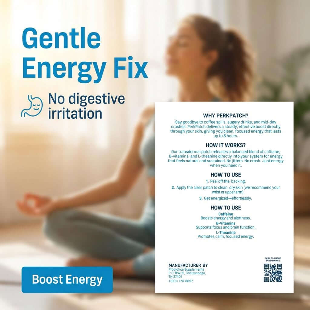 GutRx PerkPatch - Clean Energy Without the Crash or Stress - Gentle energy fix with no digestive irritation.