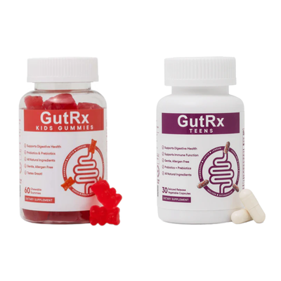 GutRx Kids & Teens Digestive + Immune Bundle - Kids gummies and teens capsules for digestive and immune support.