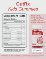 GutRx KIDS Gummies (3-12) supplement facts and benefits for children's digestive health and wellness.