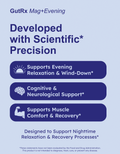 GutRx MAG+ Evening product features scientific precision for evening relaxation and muscle recovery.