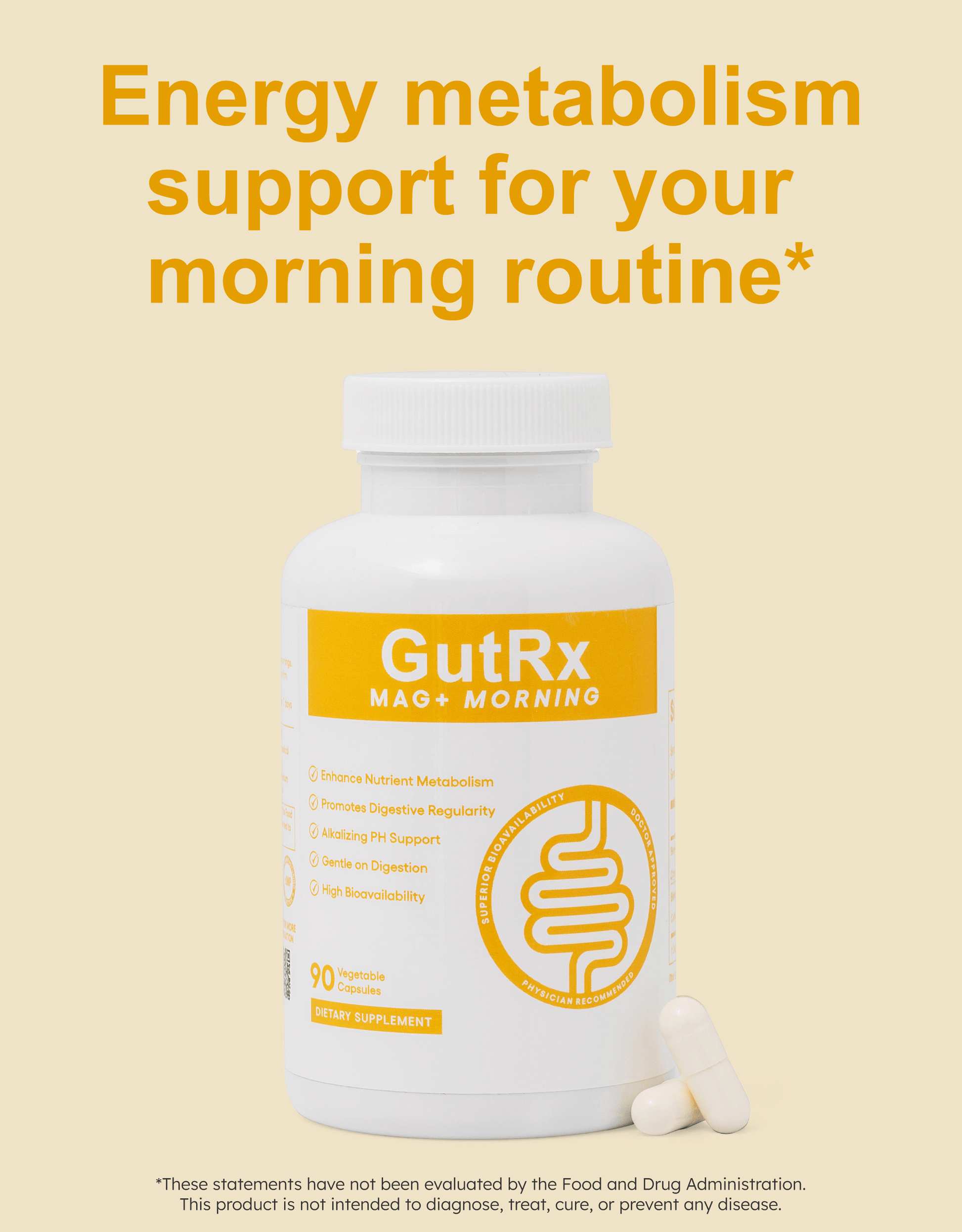 GutRx MAG+ Morning magnesium supplement for morning digestion and metabolic support